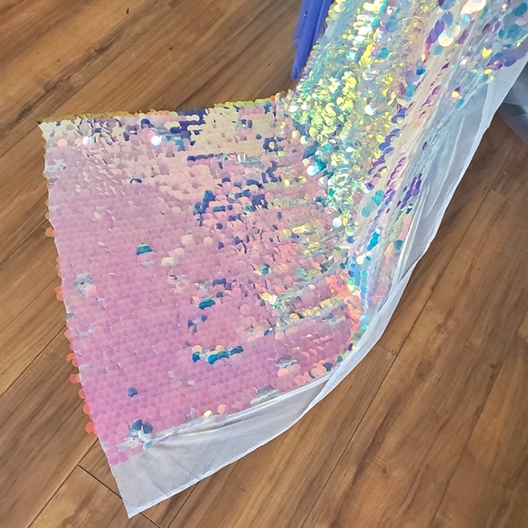 3/4" AB sequin material remnant extra wide 66"x144"  (7 1/3 Sq yds) - Picture 7 of 12